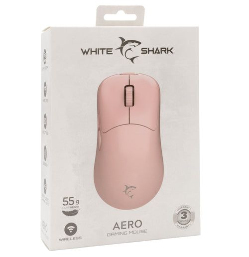 Mouse Ottico Gaming Wireless USB-C&trade 6400 dpi Rosa, AERO