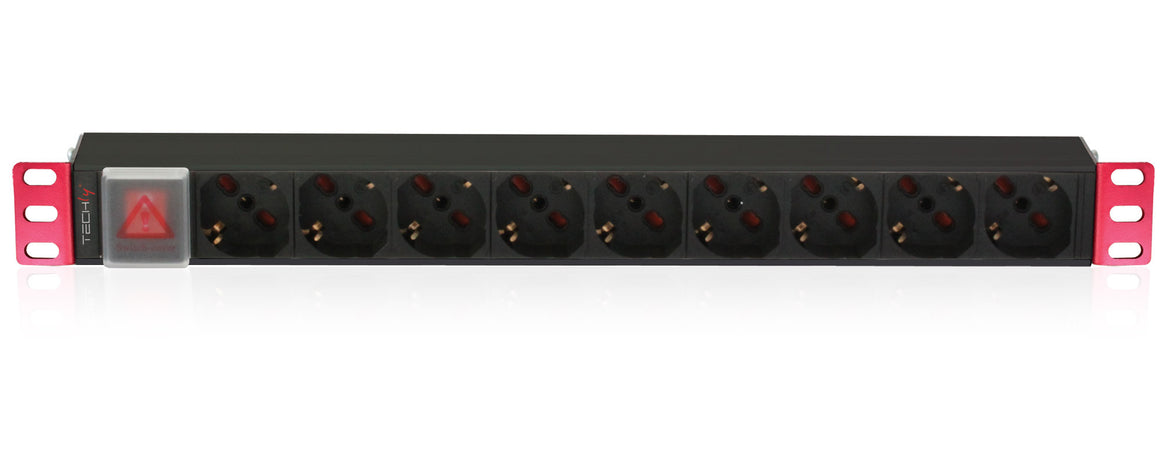 Multipresa 9 Posti da Rack 19'' con Interruttore Spina Italiana 1U