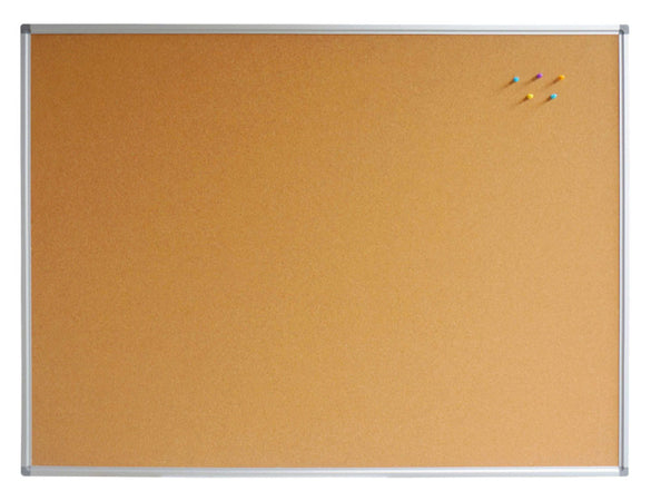 Bacheca Lavagna in Sughero Cornice in Alluminio Anodizzato 60x90 cm
