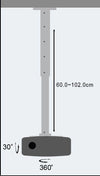 Supporto a Soffitto per Proiettori Estensione 60-102 cm Silver