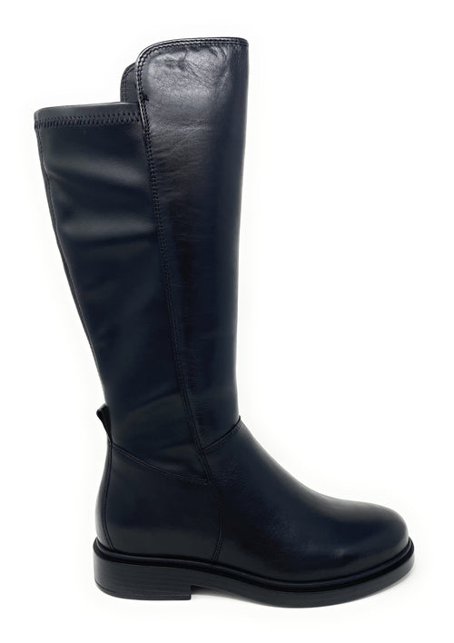 Vueva stivali donna in pelle e tessuto elasticizzato nero WB-503H08