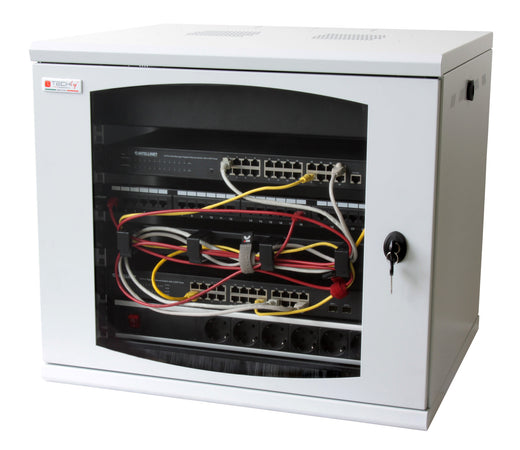 Armadio Rack 19'' a muro 16 unit&agrave sezione unica prof. 500mm Grigio