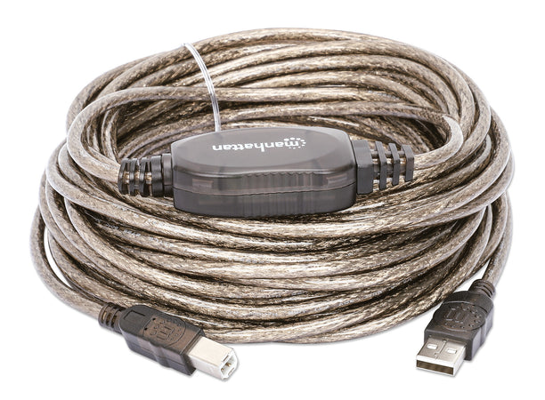 Cavo Prolunga Attivo USB 2.0 Hi-Speed A M / B M 15m Nero