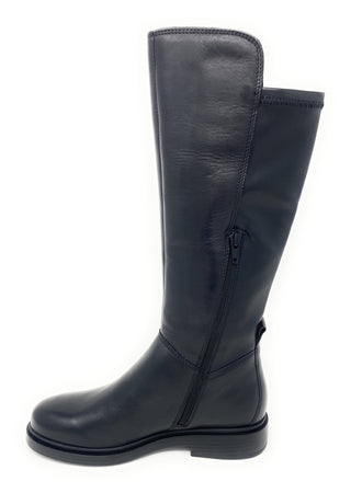 Vueva stivali donna in pelle e tessuto elasticizzato nero WB-503H08