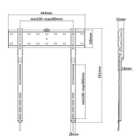 Supporto fisso da Muro Ultra-Slim per TV LED/LCD 32-65''