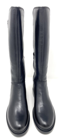 Vueva stivali donna in pelle e tessuto elasticizzato nero WB-503H08