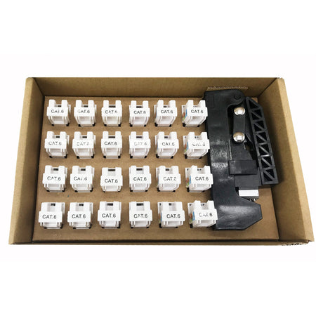 Kit 24 Frutti Cat.6A UTP 90&deg Keystone con Pinza Crimpatrice