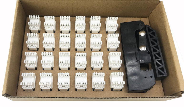 Kit 24 Frutti Cat.6 UTP 180&deg Keystone con Pinza Crimpatrice