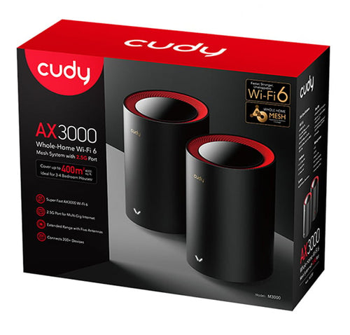 Sistema Wi-Fi 6 Mesh AX3000 2.5G Dual Band, M3000 2pz