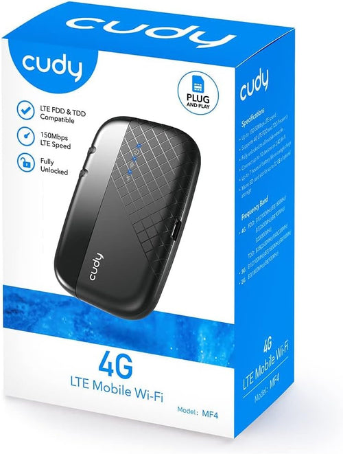 Pocket Wi-Fi Hotspot 3G/4G LTE Via SIM 150 Mbps, MF4