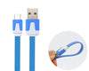 Cavo Flat USB AM a Micro USB M Azzurro 1m