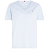 Tommy Hilfiger t-shirt scollo a V celeste logo piccolo WW0WW39781 T-shirt Tommy Hilfiger