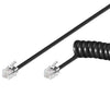 Cavo telefonico spiralato 2mt RJ10 4P4C Nero