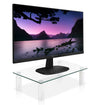 Stand da Scrivania Regolabile Vetro Trasparente per Monitor Notebook