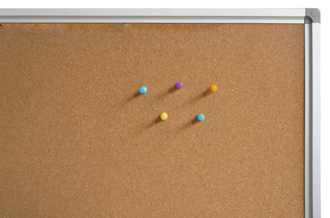 Bacheca Lavagna in Sughero Cornice in Alluminio Anodizzato 45x60 cm