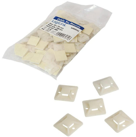 Supporto Autoadesivo 19x19mm per Fascette 100 Pz Beige
