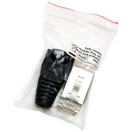 Plug Copriconnettore Cat.5E RJ45 Cavo Schermato 100pz Nero