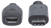 Cavo HiSpeed USB MicroB Femmina / USB-C Maschio 0,15m Nero