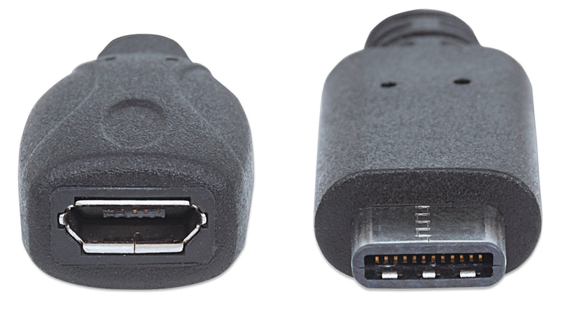 Cavo HiSpeed USB MicroB Femmina / USB-C Maschio 0,15m Nero