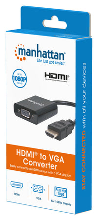 Cavo Convertitore HDMI a VGA con MicroUsb 30cm Nero