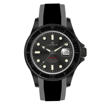 Orologio LORENZ uomo Submarine automatico gomma nero / grigio