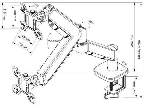 Supporto da Scrivania per Monitor 13-32''