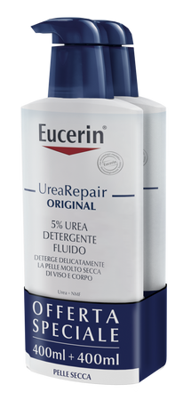 Eucerin urearepair fluido detergente 5% urea 400ml+400ml bipacco