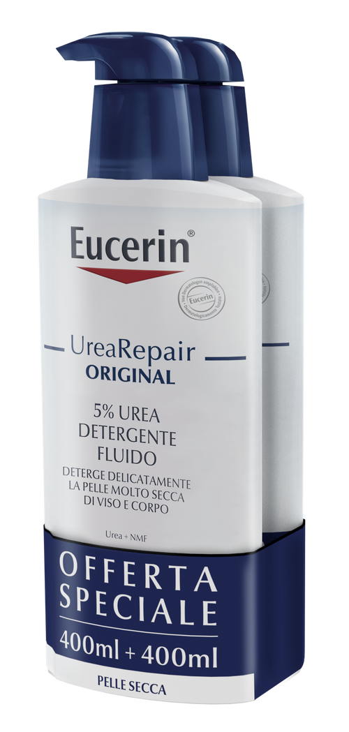 Eucerin urearepair fluido detergente 5% urea 400ml+400ml bipacco