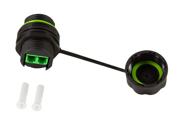 Connettore Fibra Ottica LC Duplex Impermeabile IP68 con Pressacavo e Cappuccio Antipolvere