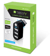 Mini Hub Rotante con 3 Porte USB 2.0 Nero