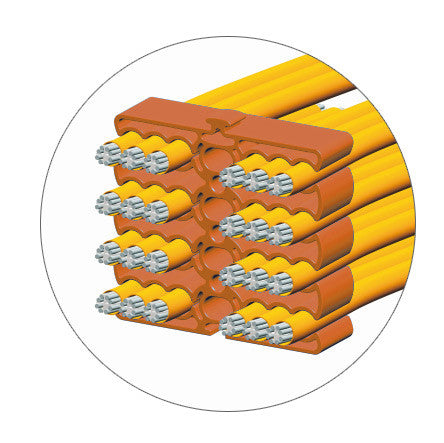 Organizzatore Modulare a Pettine per 24 Cavi Ethernet Arancione