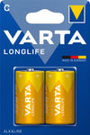 Blister 2 Batterie 1.5V Longlife Alcalina C Mezza Torcia