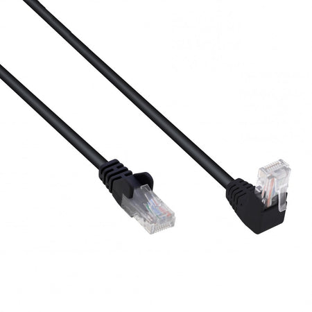 Cavo di Rete Patch Connettore Angolato 90&deg CCA Cat. 5E UTP 0,25m Nero