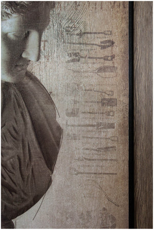 Biscottini Quadro in legno Dipinto anticato cornice Biscottini 60x2x90 per arredo moderno