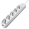 Presa Multipla a 5 Posti Italiana Bipasso/Schuko Spina 16A