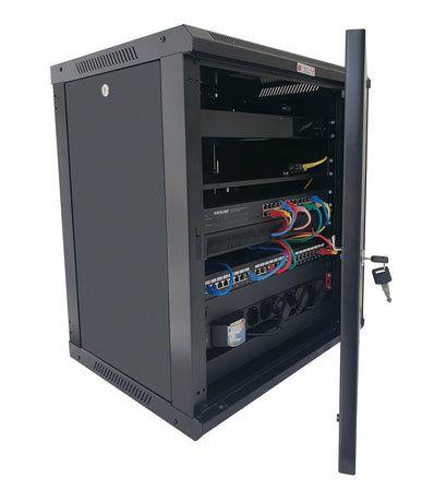 Armadio Rack 19'' a Muro 6 Unit&agrave P.450 mm Flat Pack Nero
