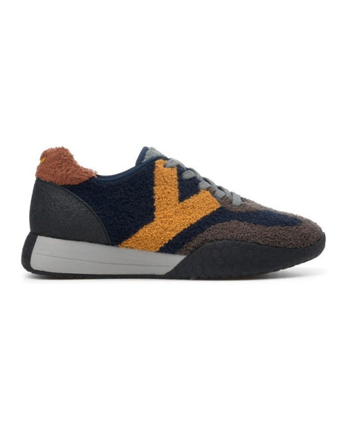 Kehnoo sneakers uomo in tessuto taupe navy KM9730