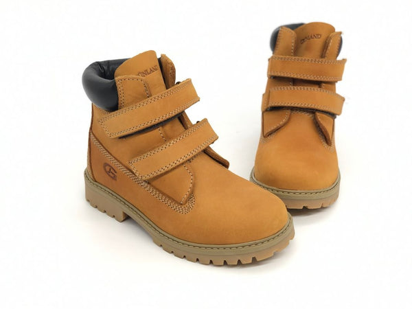 GRUNLAND Scarponcino bambino Rock Ocra con strappi