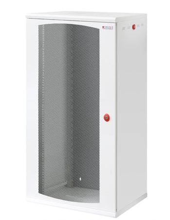 Armadio Rack 19'' a muro 22U sezione unica P 600mm Porta Grigliata Bianco