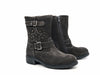 NERO GIARDINI Stivaletti bambina camoscio carbone con fibbie