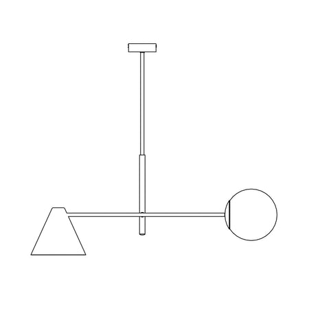 Plafoniera Moderna Industrial Hermes 2 Luci Nero