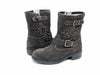 NERO GIARDINI Stivaletti bambina camoscio carbone con fibbie