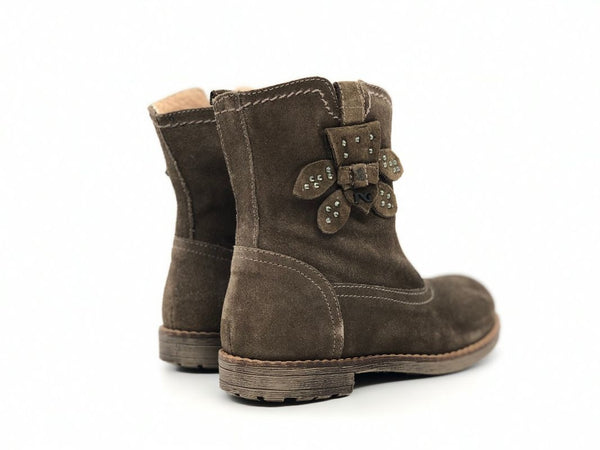 NERO GIARDINI Stivaletti bambina in camoscio marrone