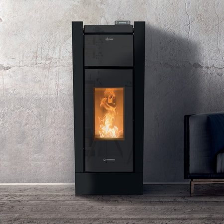 Thermorossi Termostufa a Pellet Creo Supreme Natural Plus Evo 12,3 kW Nero Opaco