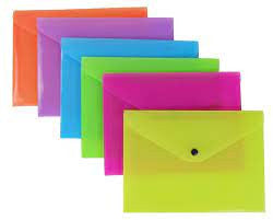 Busta con Bottone Formato A7 Colori Fluo Assortiti