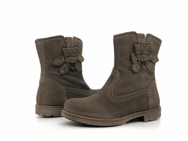 NERO GIARDINI Stivaletti bambina in camoscio marrone