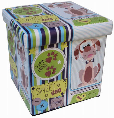 Biscottini Pouf contenitore richiudibile in ecopelle sweet Praticissimo 32x32x32