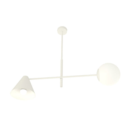 Plafoniera Moderna Industrial Hermes 2 Luci Bianco