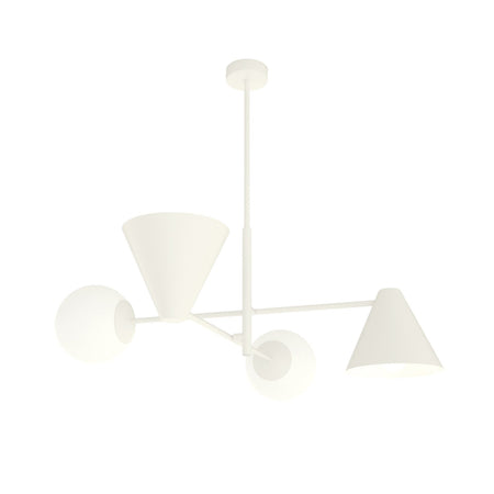 Plafoniera Moderna Industrial Hermes 4 Luci Bianco