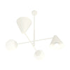 Plafoniera Moderna Industrial Hermes 4 Luci Bianco
